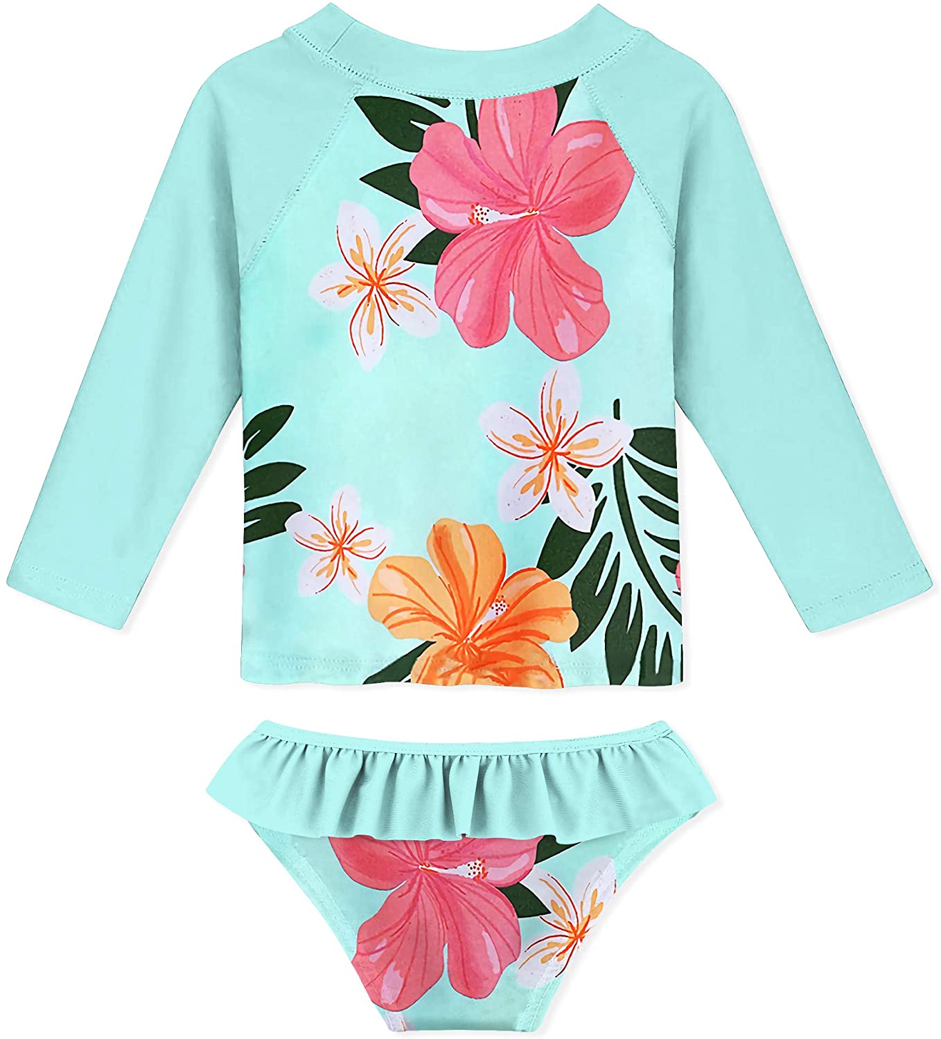 UNIFACO Little Girls Swimwear Rash Guard Colorful Novelty 3D, Flower ...