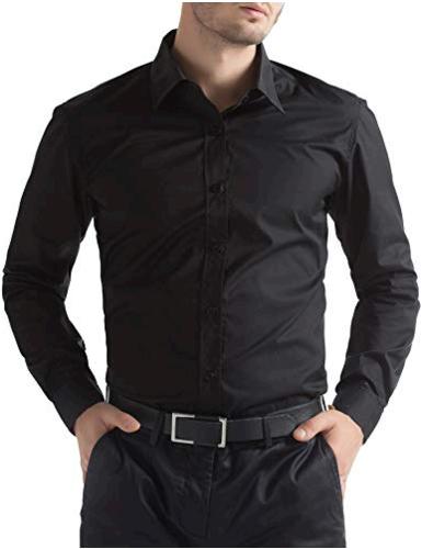 Males Designer Shirts Long Sleeve Casual Tops(3XL,Black, Black 52-1 ...