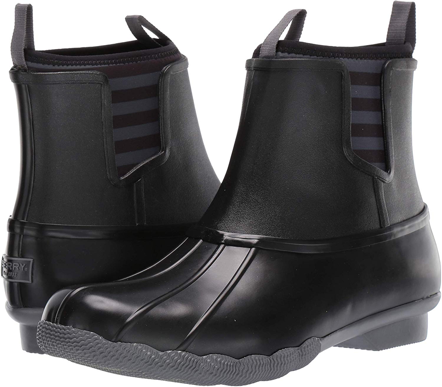 SPERRY Women's Saltwater Chelsea Rubber Boots, Black, Size 9.0 H0Zn | EBay