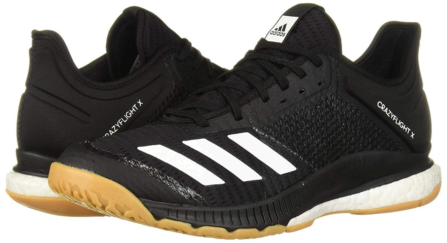 adidas Women's Crazyflight X 3 Volleyball Shoe, Black/White/Gum, Size ...