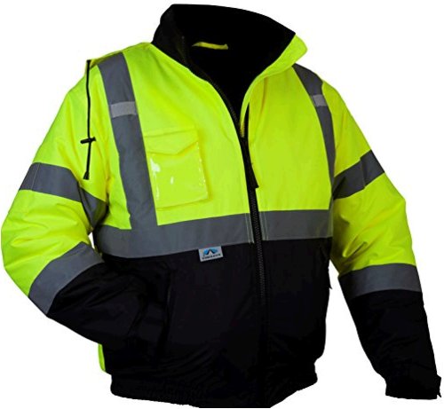 Pyramex Safety Bomber Jacket with Quilted Lining, Hi-Vis, Hi-Vis Lime, Size 2.0 811907025450 | eBay