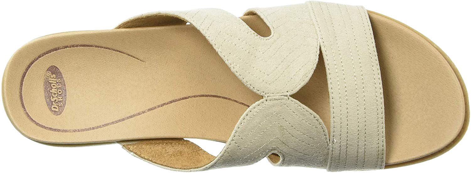 Dr. Scholl's Women's Kourtney Slide Sandal, Oyster Microfiber, Size 9.5 ...
