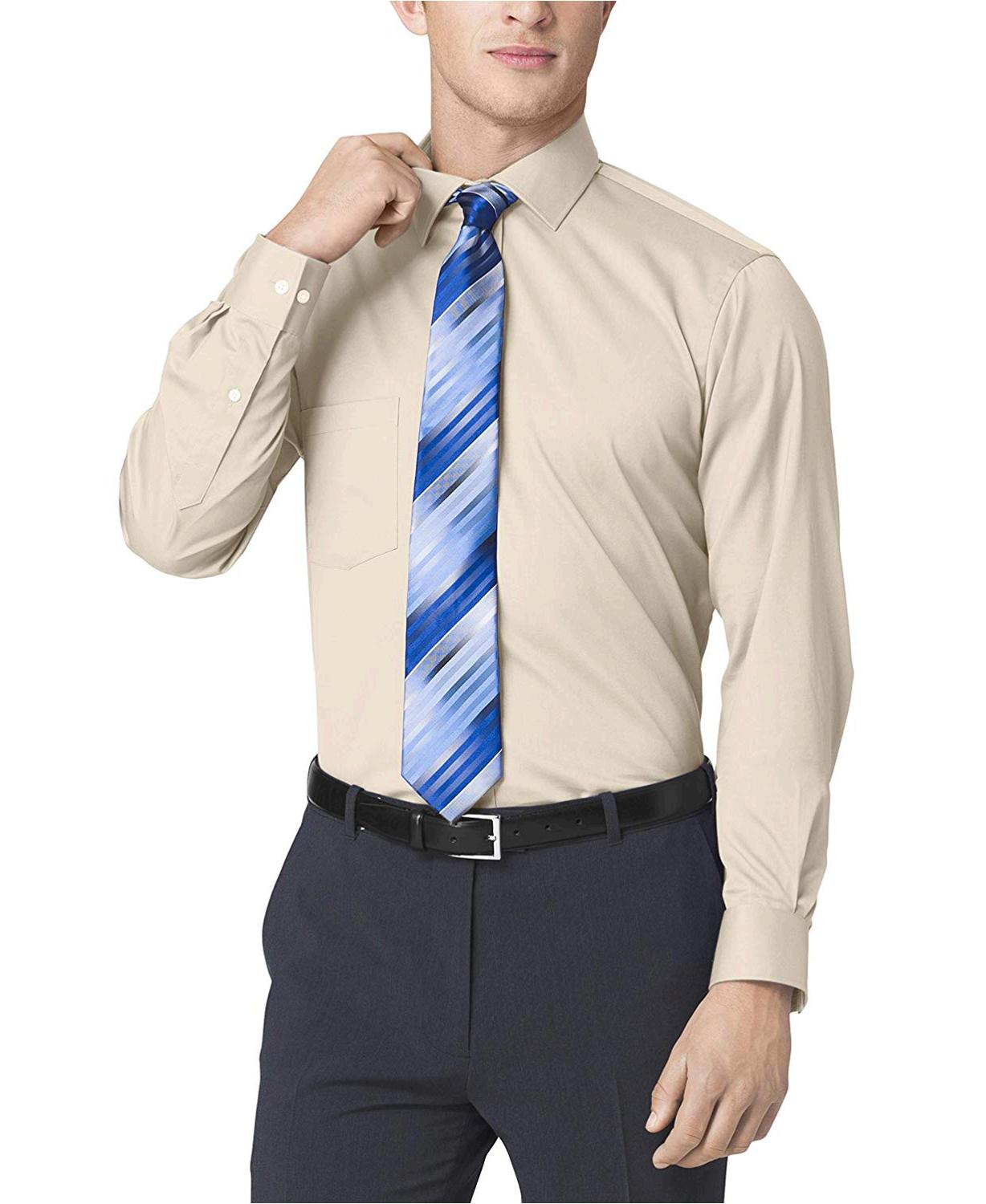 Van Heusen Men's FIT Dress Shirts Flex Collar Solid (Big and, Canvas ...