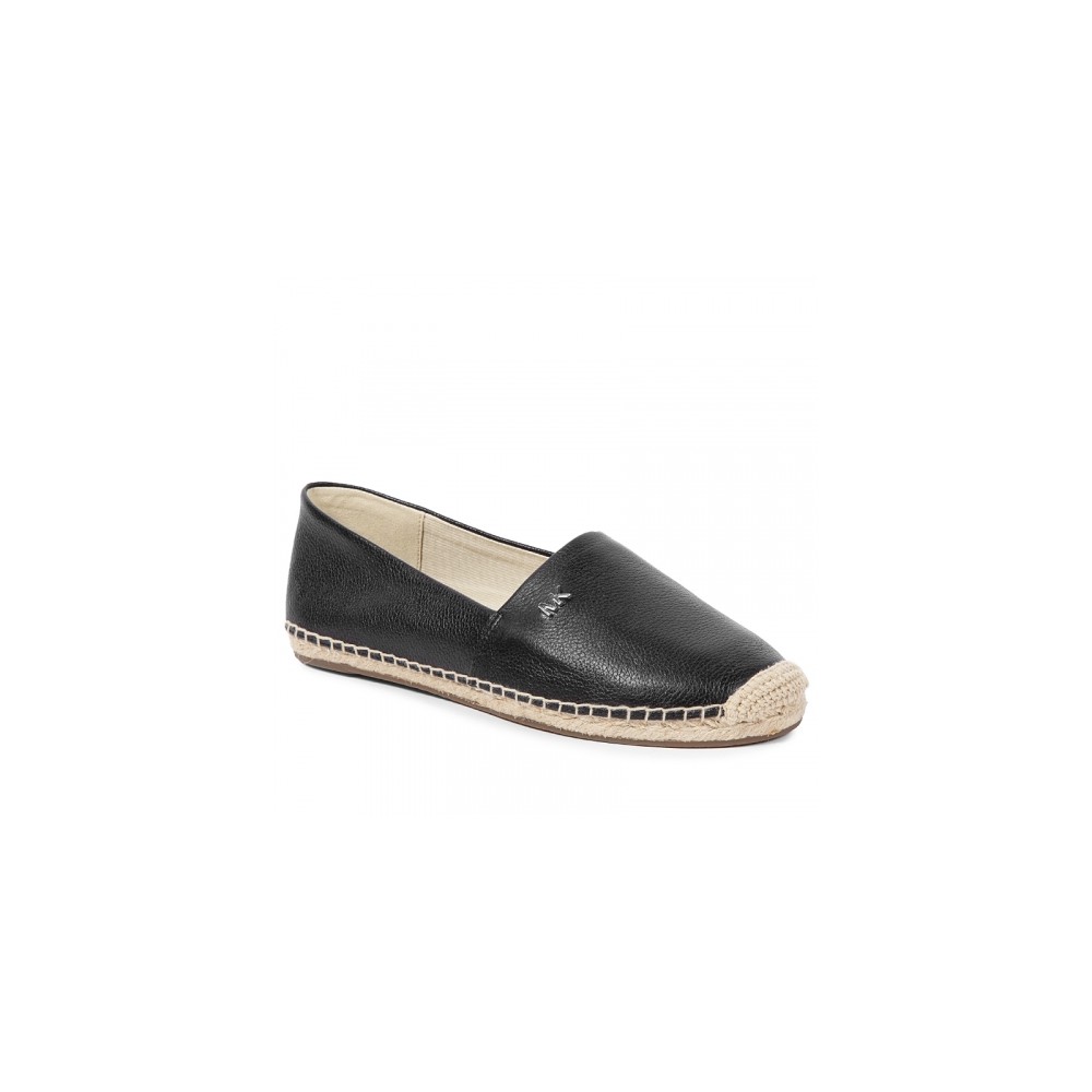 michael kors kendrick slip on black leather espadrille