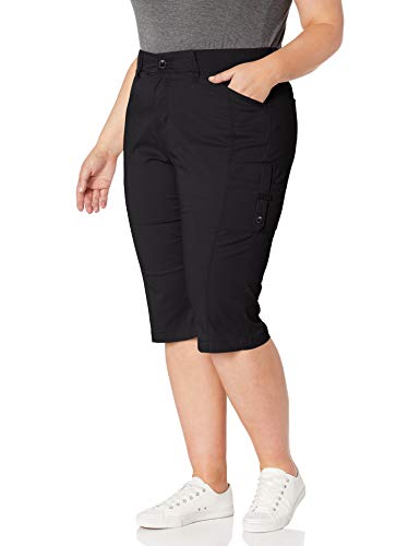 Lee Women's Plus Size Flex-to-go Relaxed Fit Cargo Skimmer Capri, Black,  Size 22 | eBay