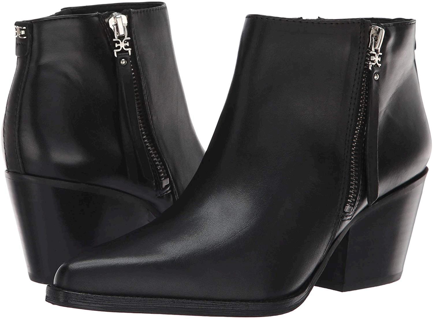 Sam Edelman Women's Walden Ankle Boot, Black Leather, Size 8.5 zKRb | eBay