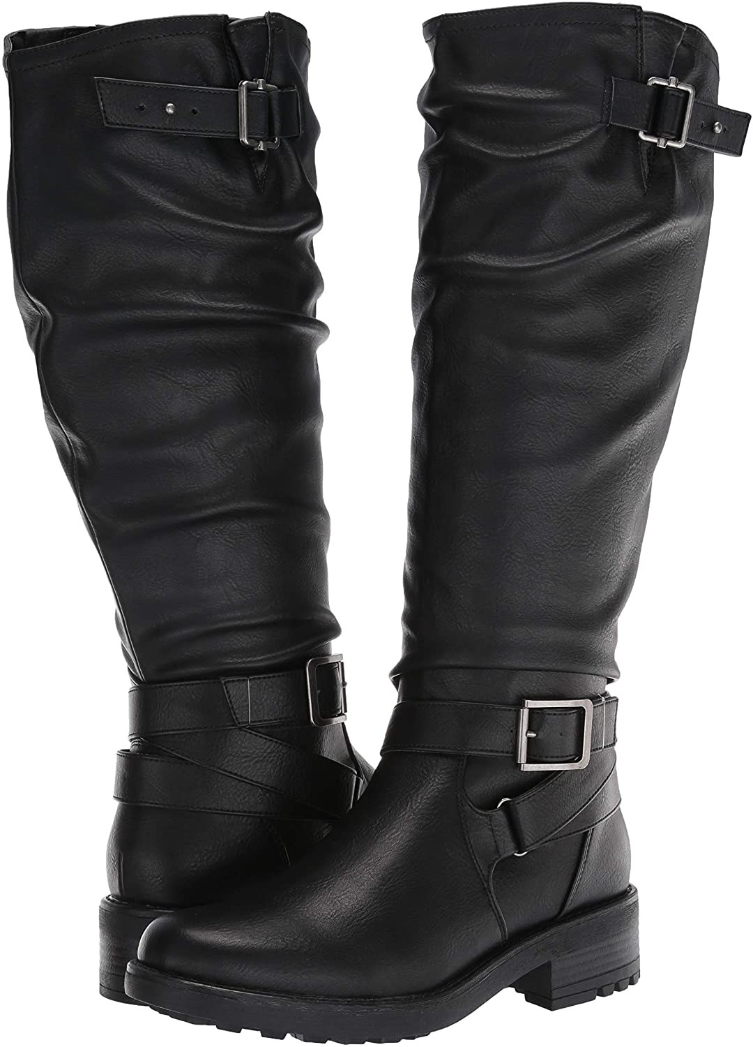 carlos santana black knee high boots