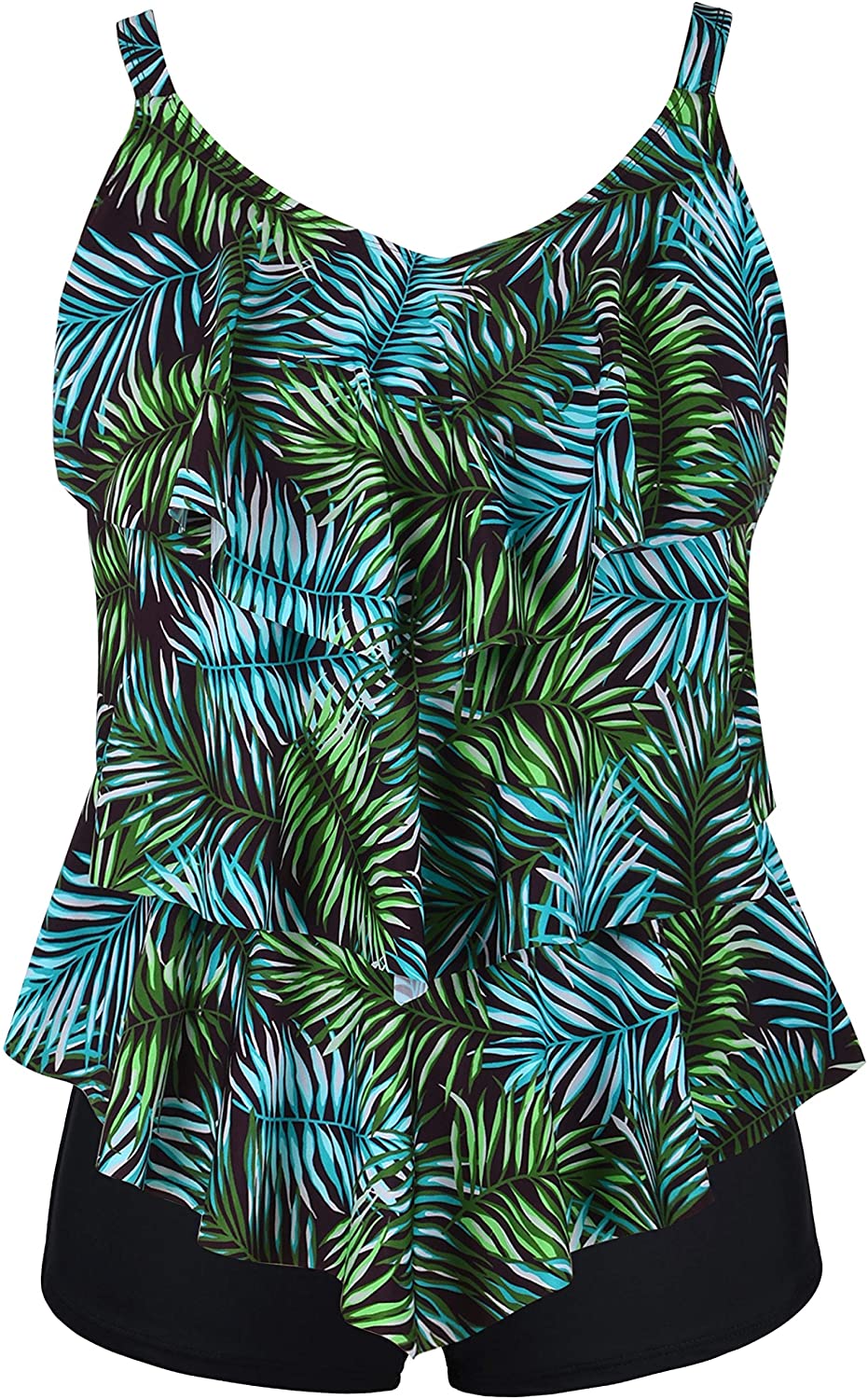 Septangle Women/'s Tankini Set Ruffle Swimwear Two Pieces Swimsuit