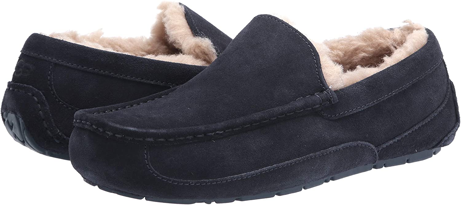 ugg ascot black leather slippers