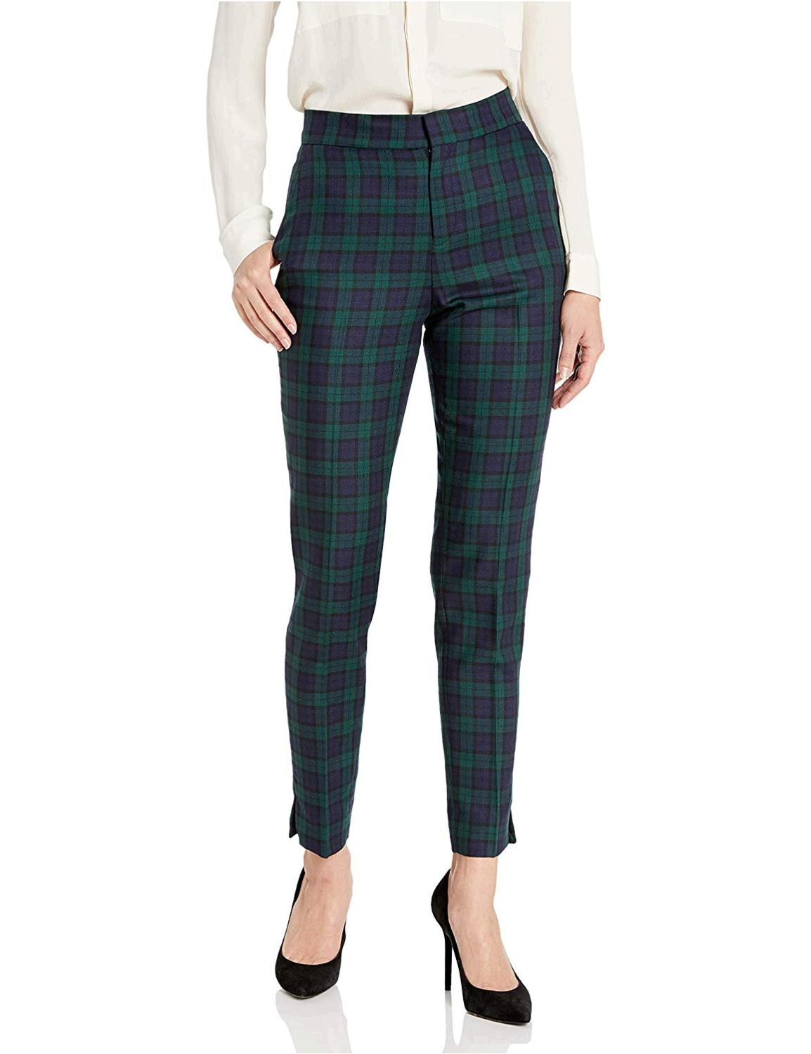 black watch plaid pants womens