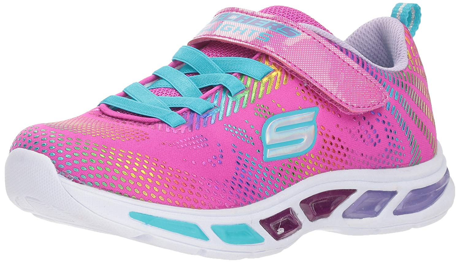 Kids Skechers Girls Gleam N' Dream Low Top , Neon Pink/Multi, Size 8.0 ...