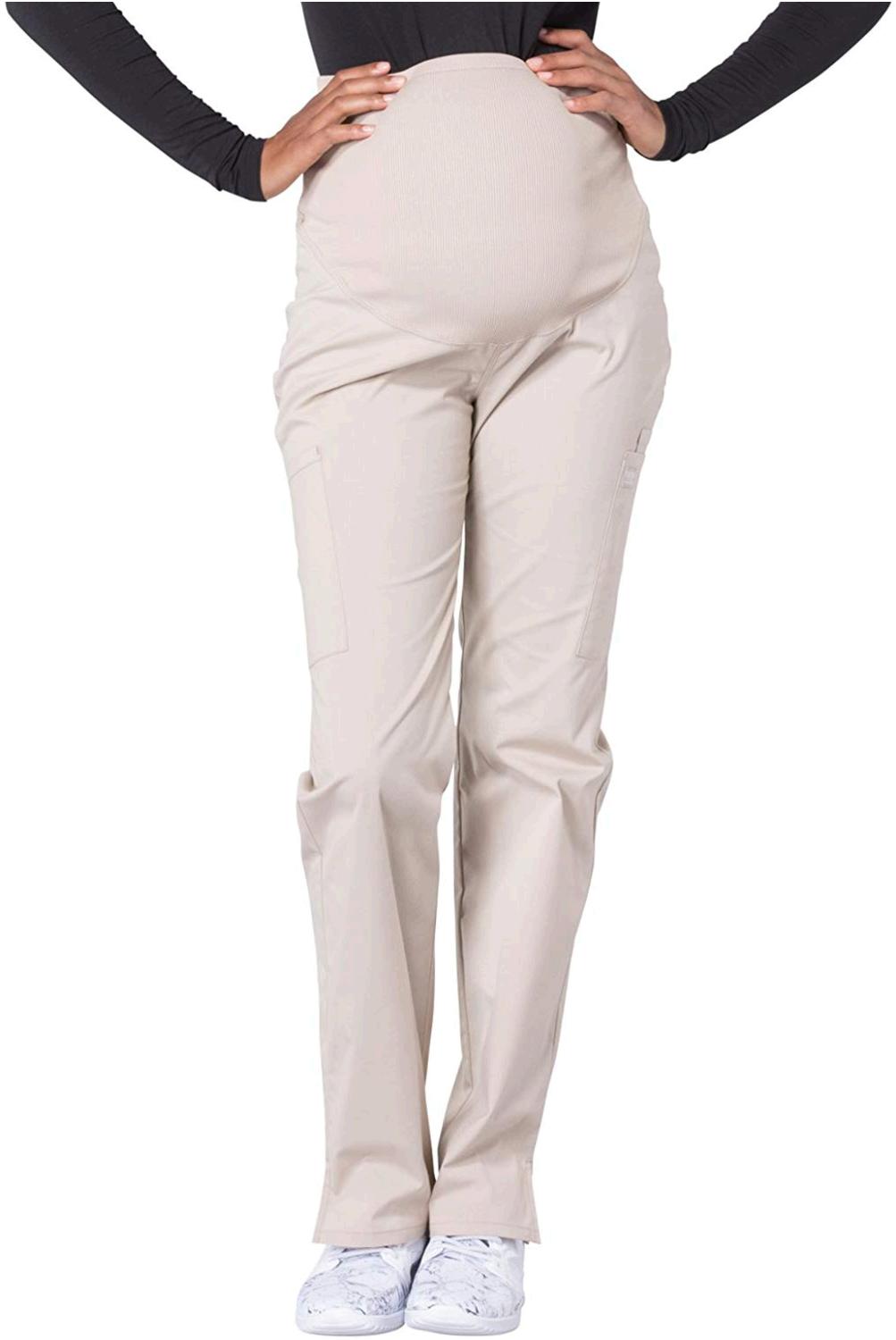 Cherokee WW Professionals WW220 Maternity Straight, Khaki, Size XLarge