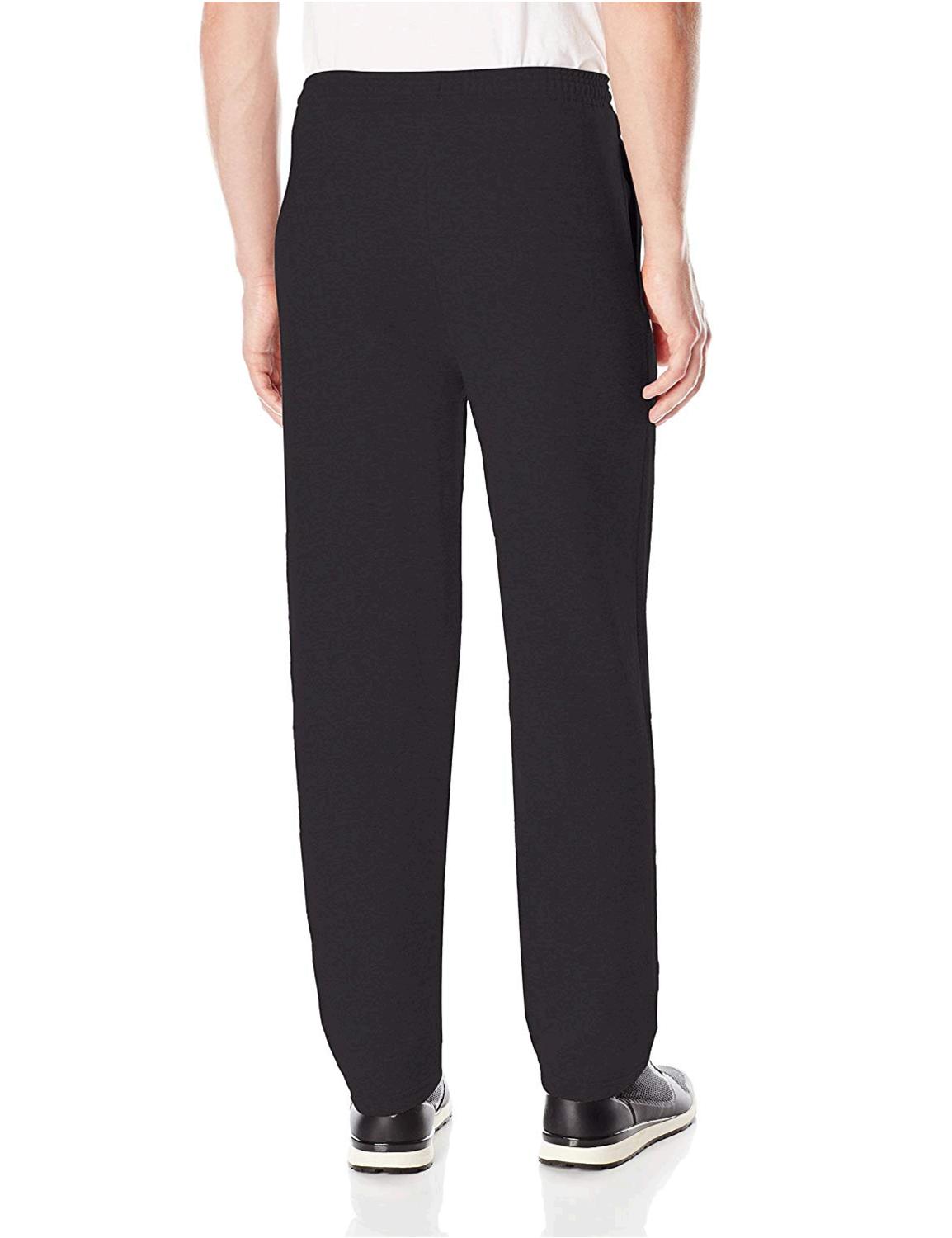 Hanes Men's Ecosmart Open Leg Fleece Pant with Pockets,, Black, Size ...