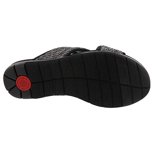 FitFlop Womens Artknit Cross Slide Fabric Peep Toe Casual, Black Mix, Size 5.0 | eBay