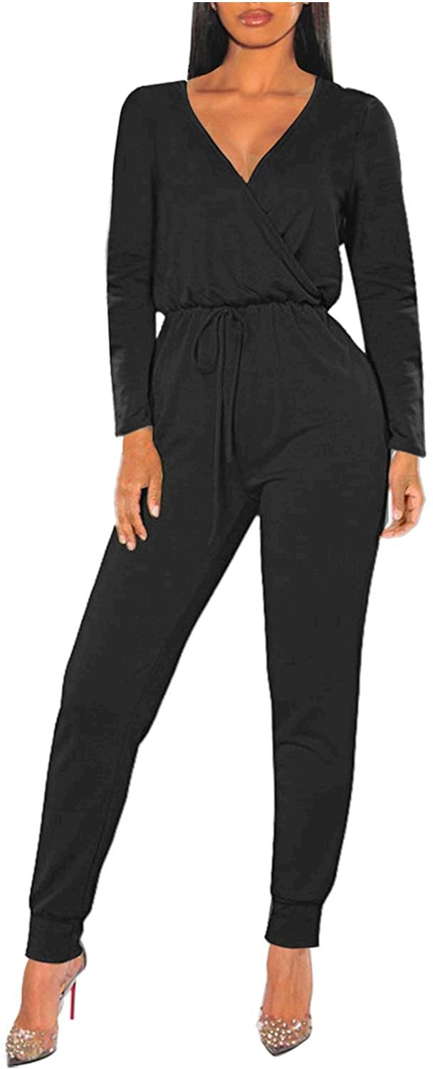 black long pants romper