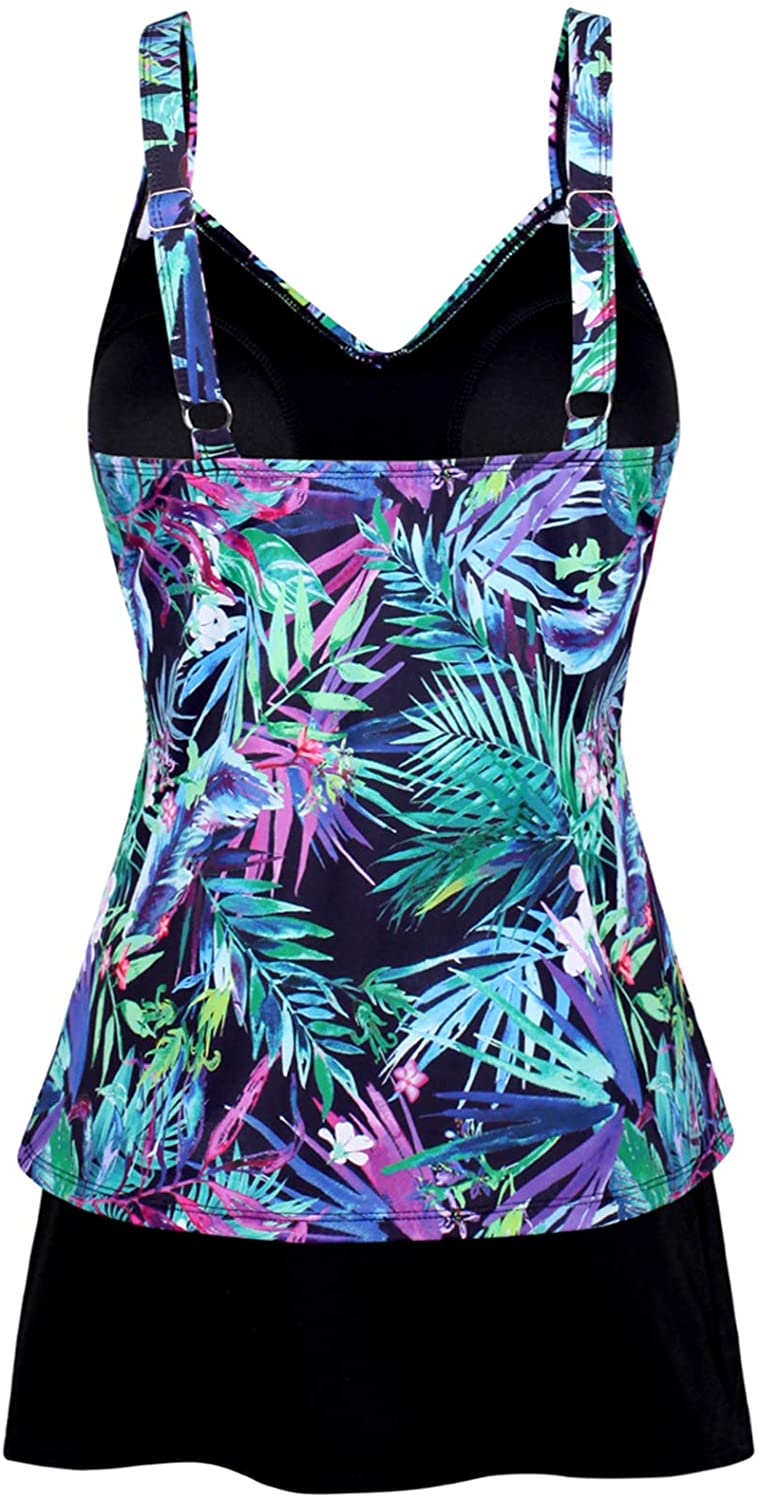 JINXUEER Women's Plus Size Swimsuit Floral Tankini Top Vintage Swimwear | eBay