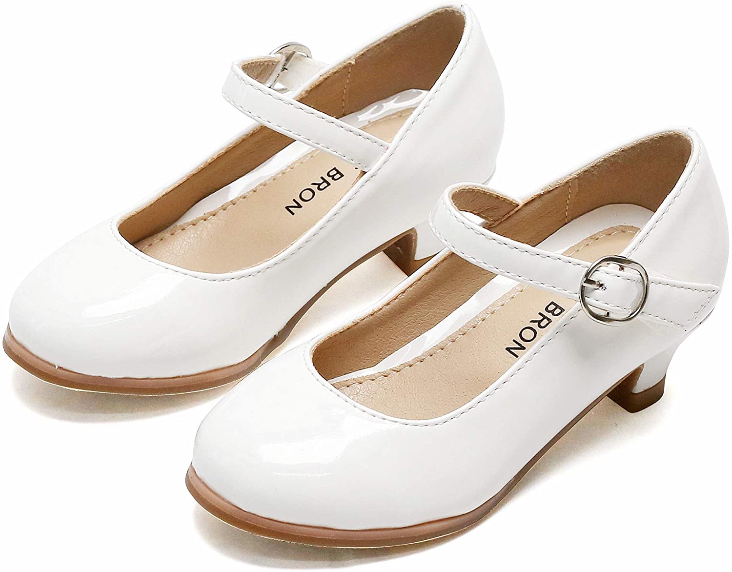 THEE BRON Children Shoes Dress Mary Jane Pump, 906white