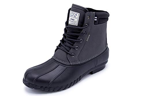 Nautica Mens Duck Boots - Waterproof Shell Insulated, Charcoal/Black ...