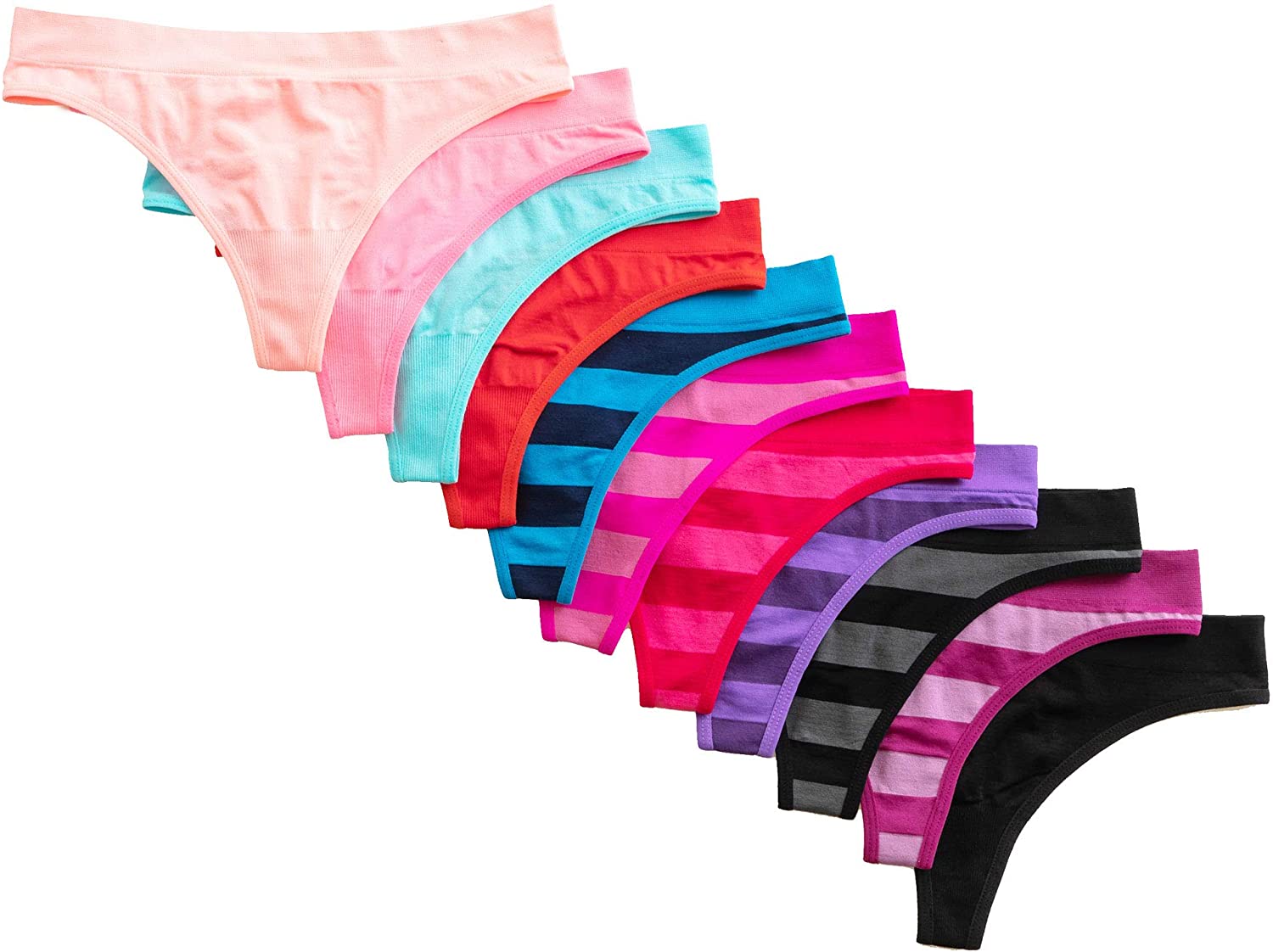 Alyce Ives Intimates Seamless No Show Womens Thong Pack of 12