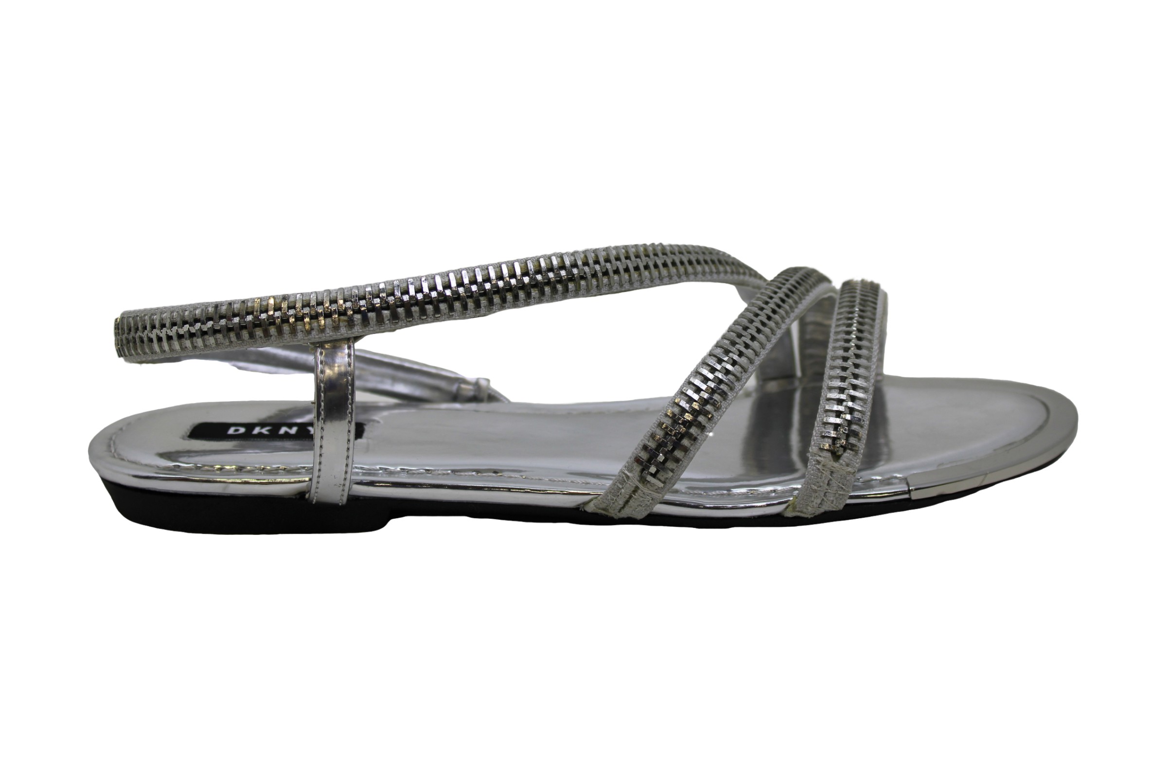 DKNY Womens Khloi Fabric Open Toe Casual Slingback Sandals, Silver, Size 5.0 qCK | eBay