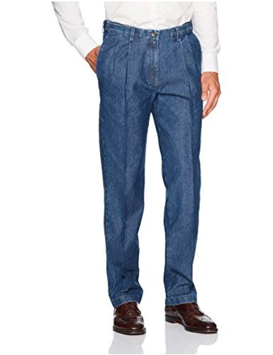 haggar stretch denim trousers