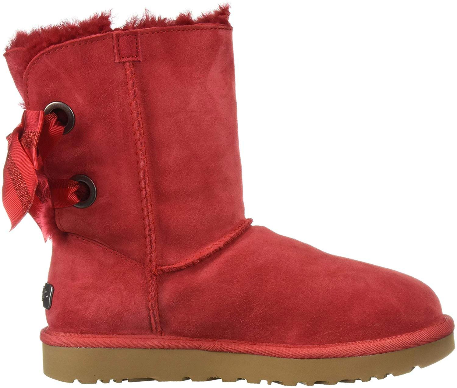 UGG Women's W Customizable Bailey Bow Short Fashion Boot, Ribbon Red ...