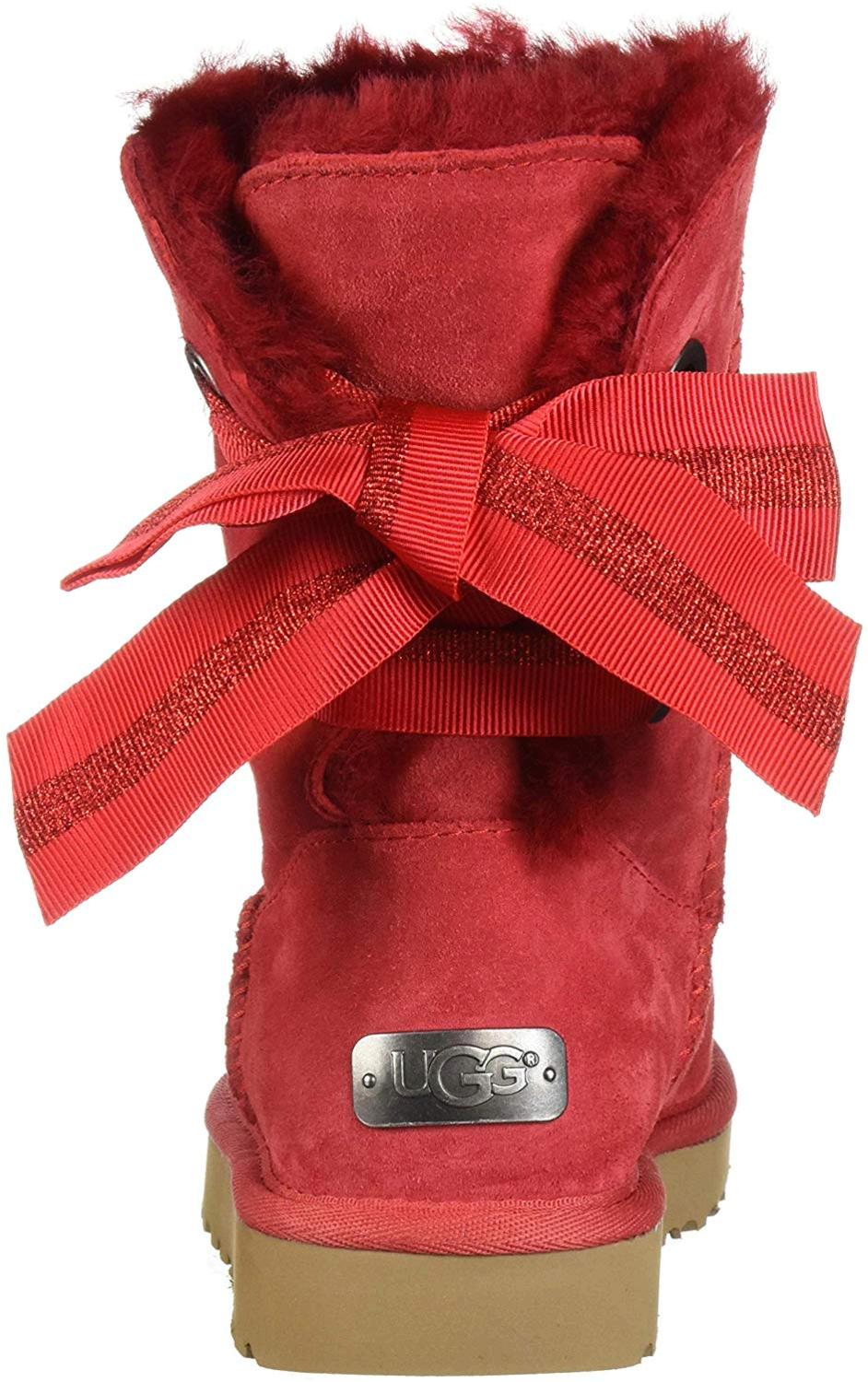 UGG Women's W Customizable Bailey Bow Short Fashion Boot, Ribbon Red ...