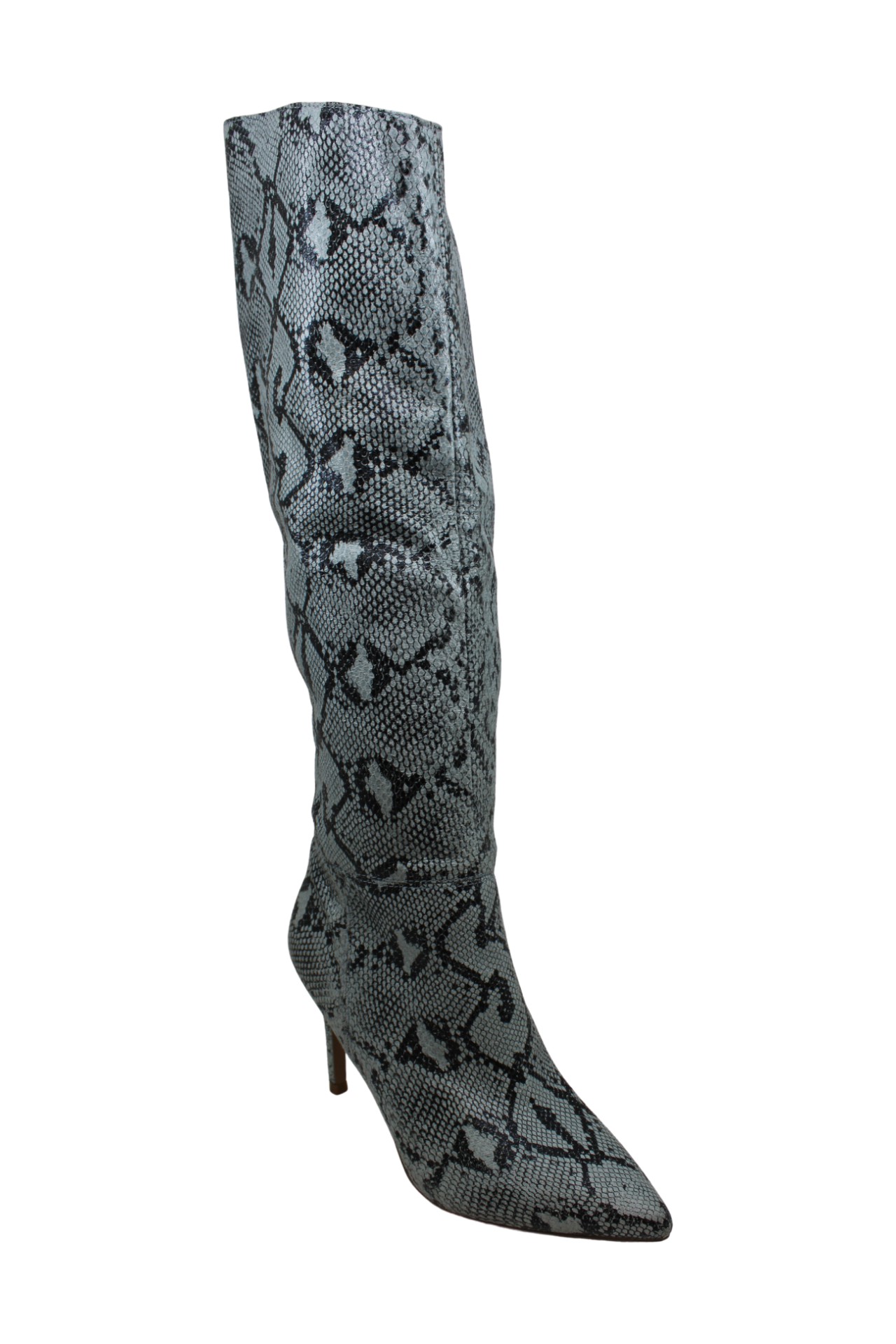 Steve Madden Women's Shoes Kimari slouch boot Pointed Toe, Blu Snake
