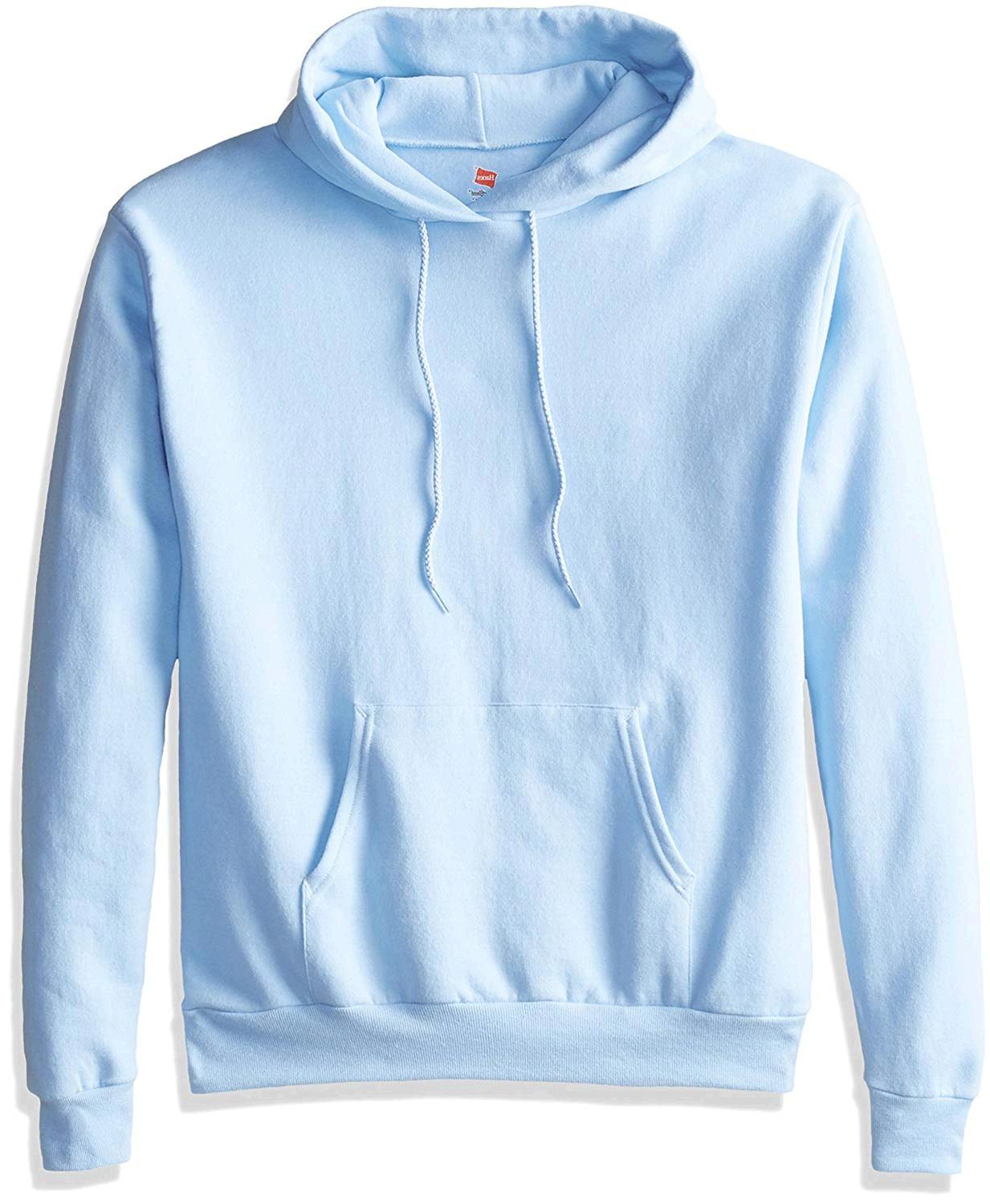 Hanes Mens Pullover EcoSmart Fleece Hooded, Light Blue, Size XXX-Large 