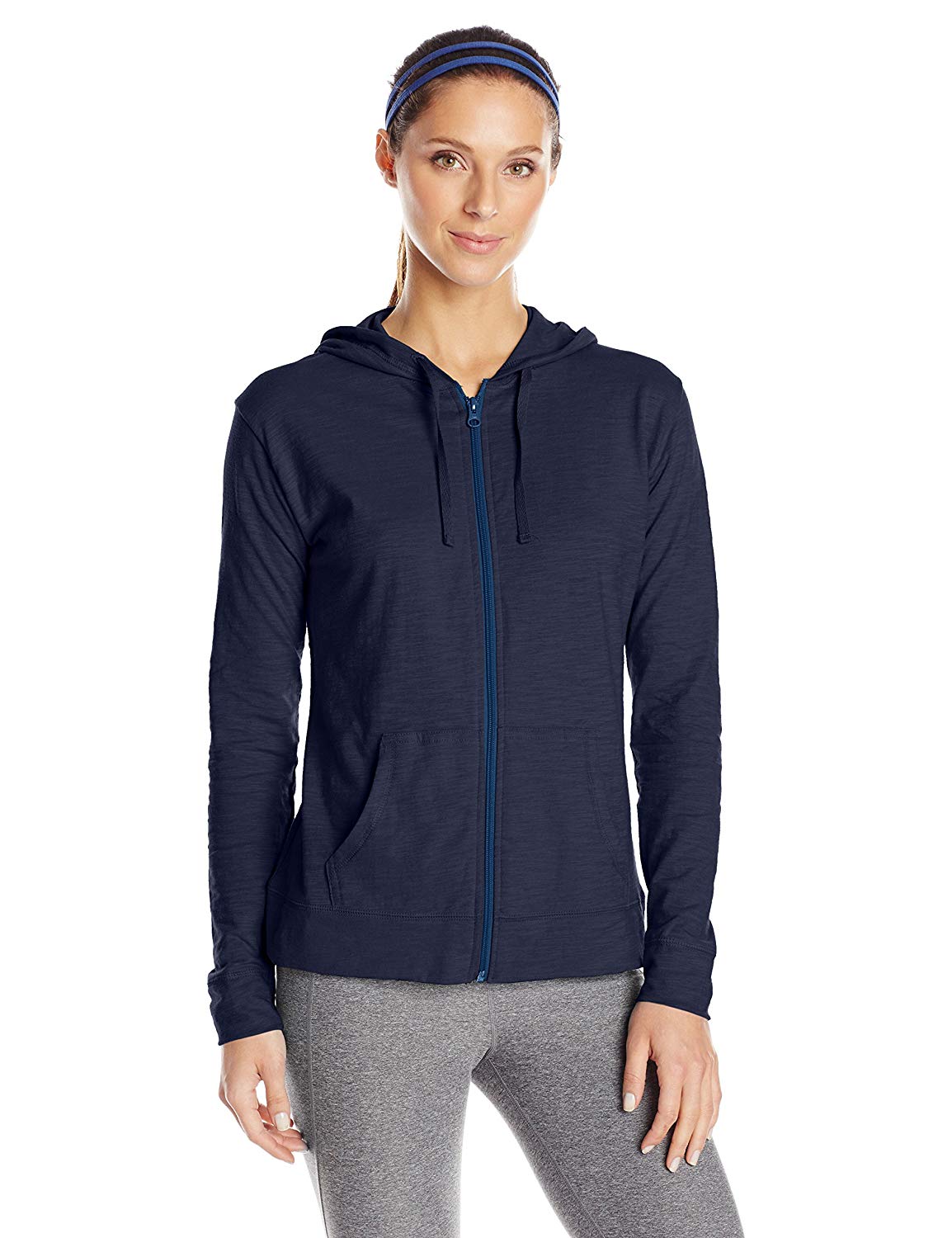 Hanes Women's Jersey Full Zip Hoodie, Navy, X-Large, Navy, Size X-Large JgAh | eBay