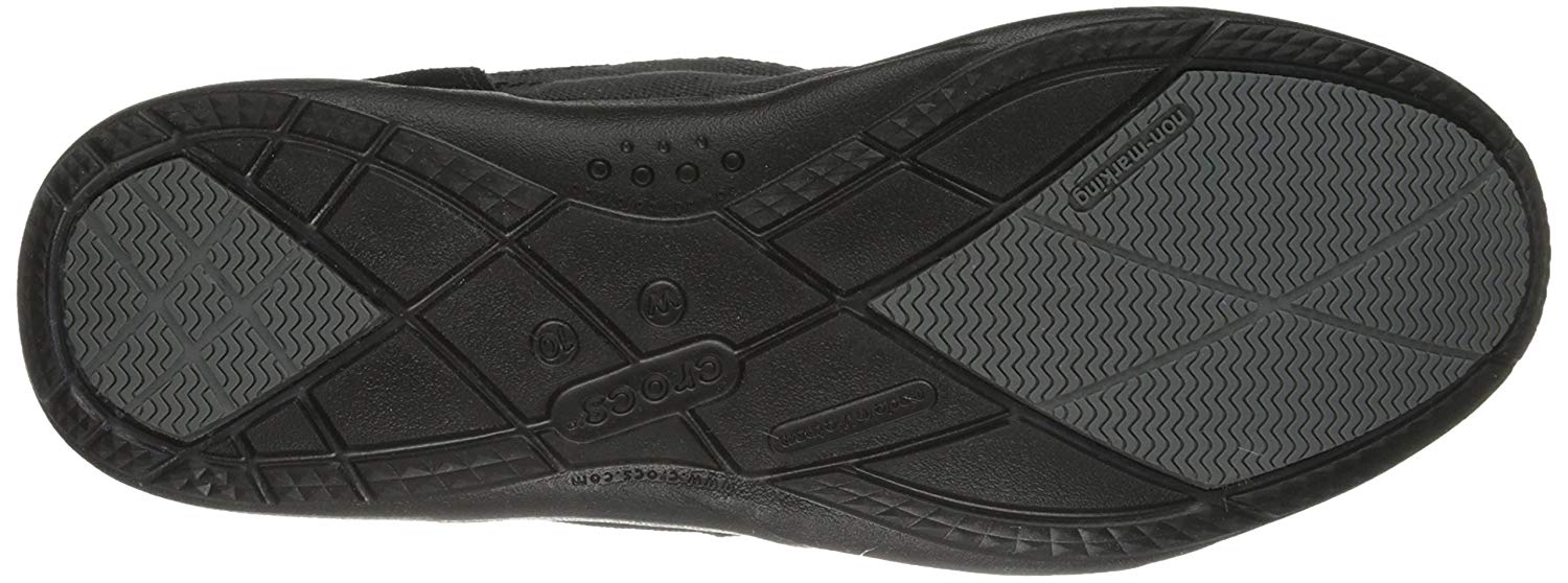 Crocs Womens Walu Mule Fabric Closed Toe Slide Flats, Black/Black, Size ...