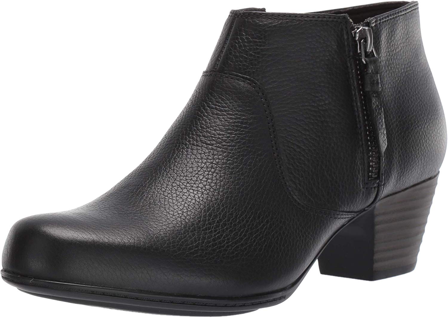 Clarks Women's Shoes Valarie Sofia Leather Almond Toe Ankle, Black ...