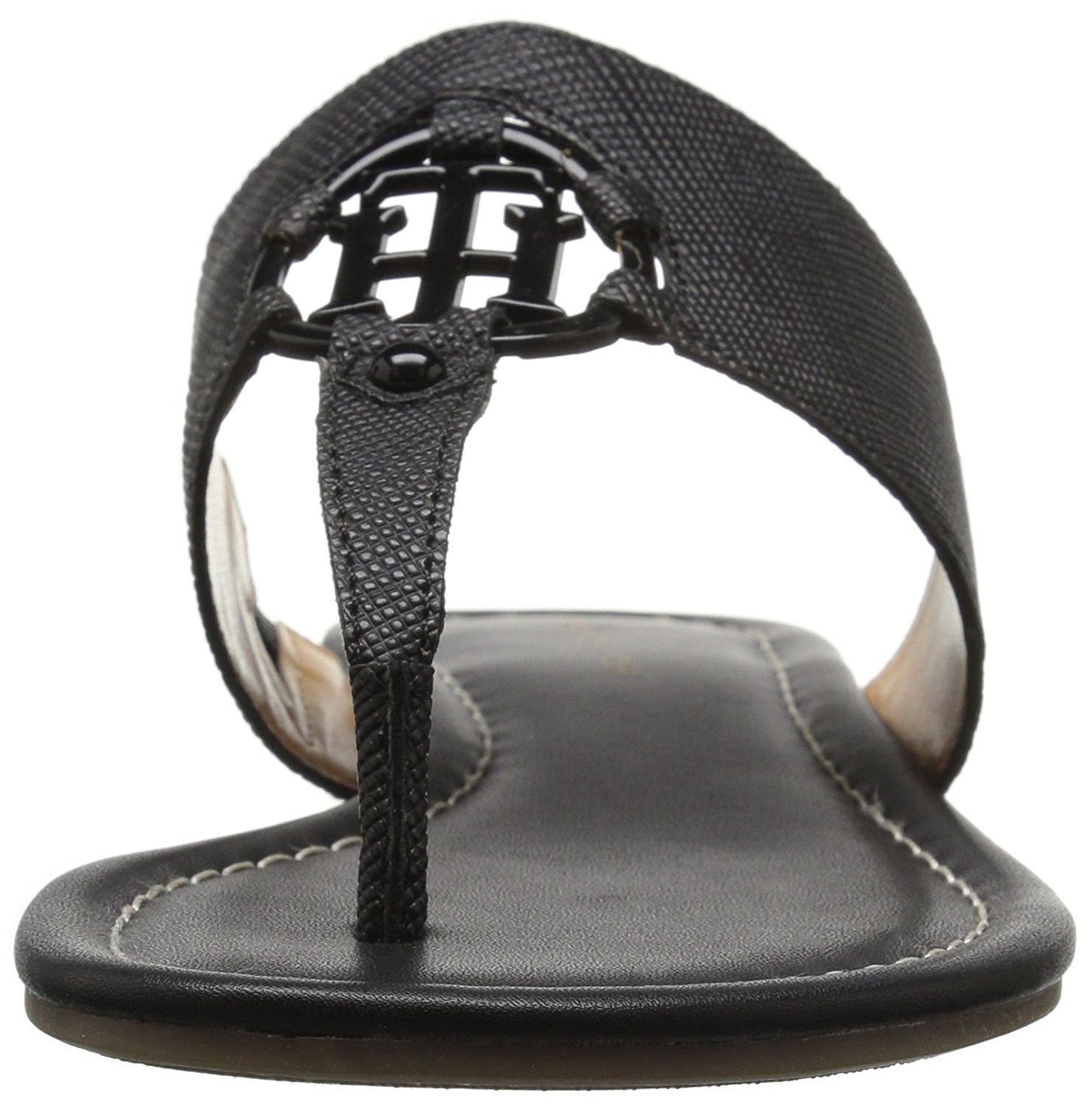 Tommy Hilfiger Womens SIA Leather Open Toe Casual Slide Sandals, Black, Size 9.5 | eBay