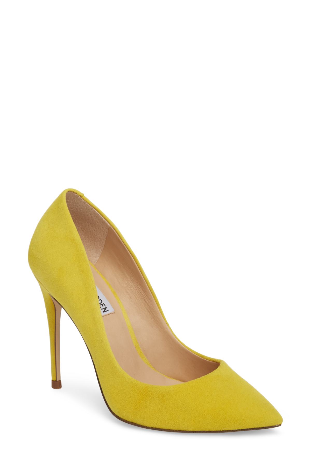 Steve Madden Womens Daisie Leather Pointed Toe Classic, Yellow Suede ...