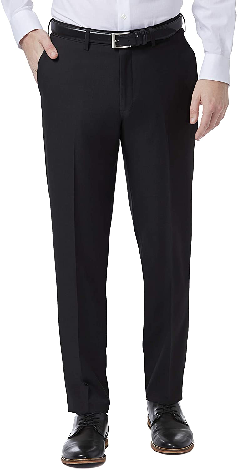 Haggar Men's Premium Comfort Stretch Slim Fit Dress Pant, Black, Size ...