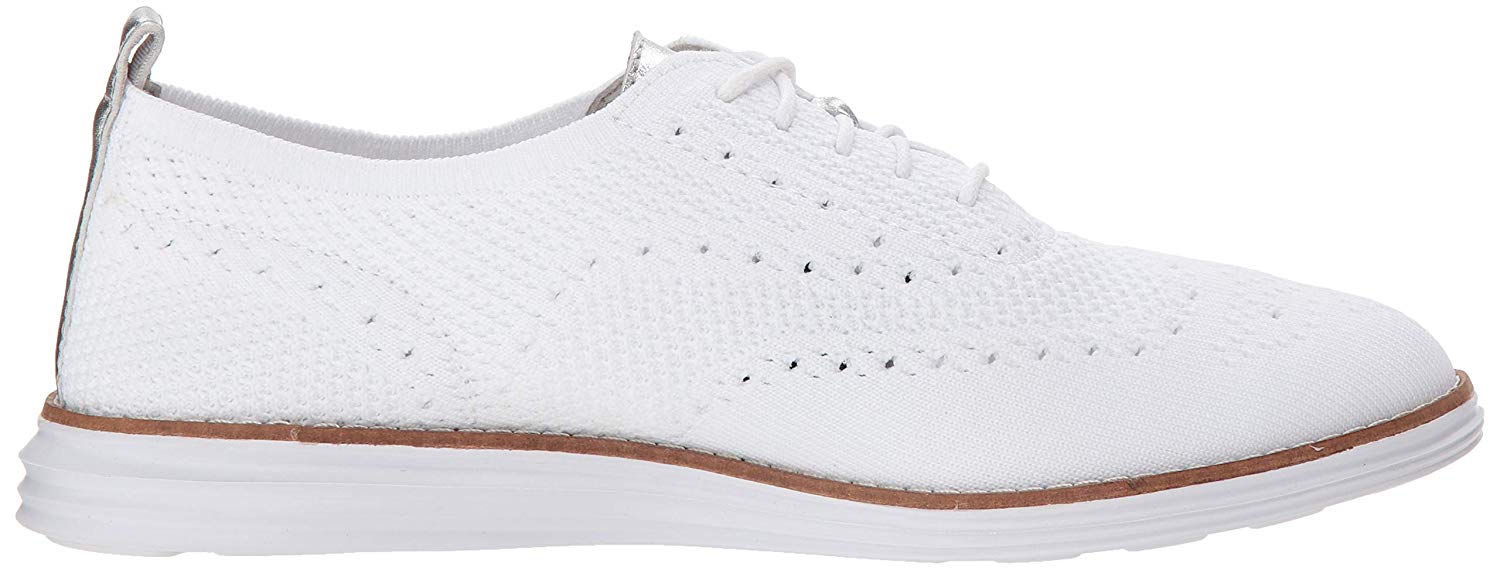 Cole Haan Women's Original Grand Stitchlite Knit Wingtip Oxfords White