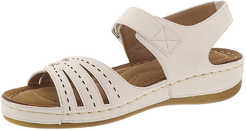 Easy Street Women's Flat Sandal, White, Size 9.5 | eBay