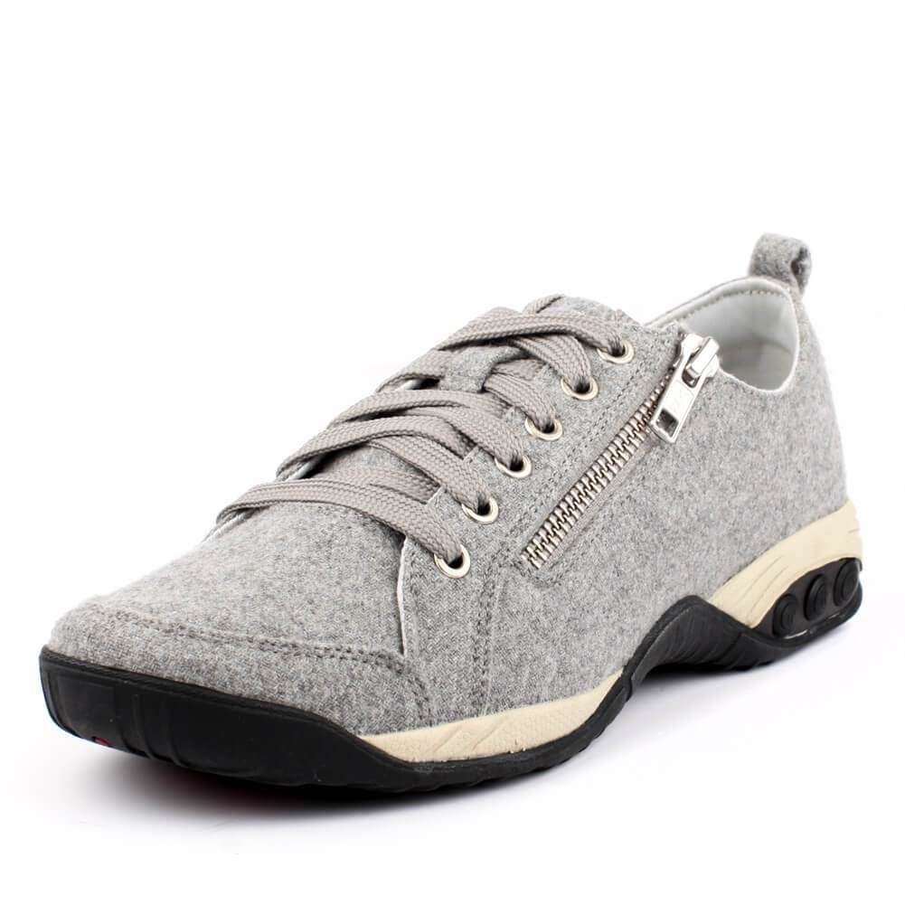 Therafit Shoe Women's Sienna Side Zip Sport Casual, Light Grey, Size 11