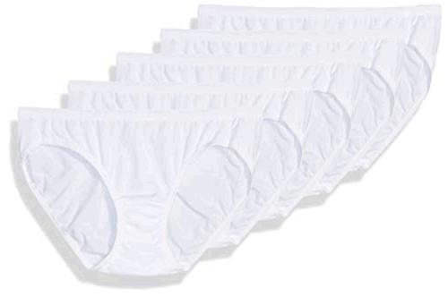 Hanes Women's Comfort Cotton Bikini Panties 5-Pack, White, 6, White ...