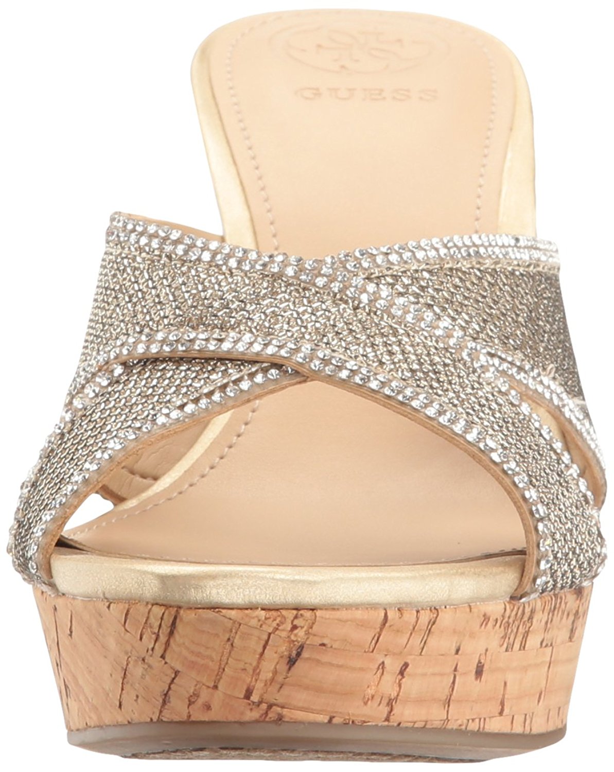 GUESS Womens eleonora4 Open Toe Bridal Platform Sandals, Gold, Size 10.