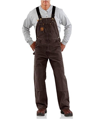 Carhartt Men's Sandstone Bib Overalls Unlined,Dark, Dark Brown, Size 36W x 32L k | eBay