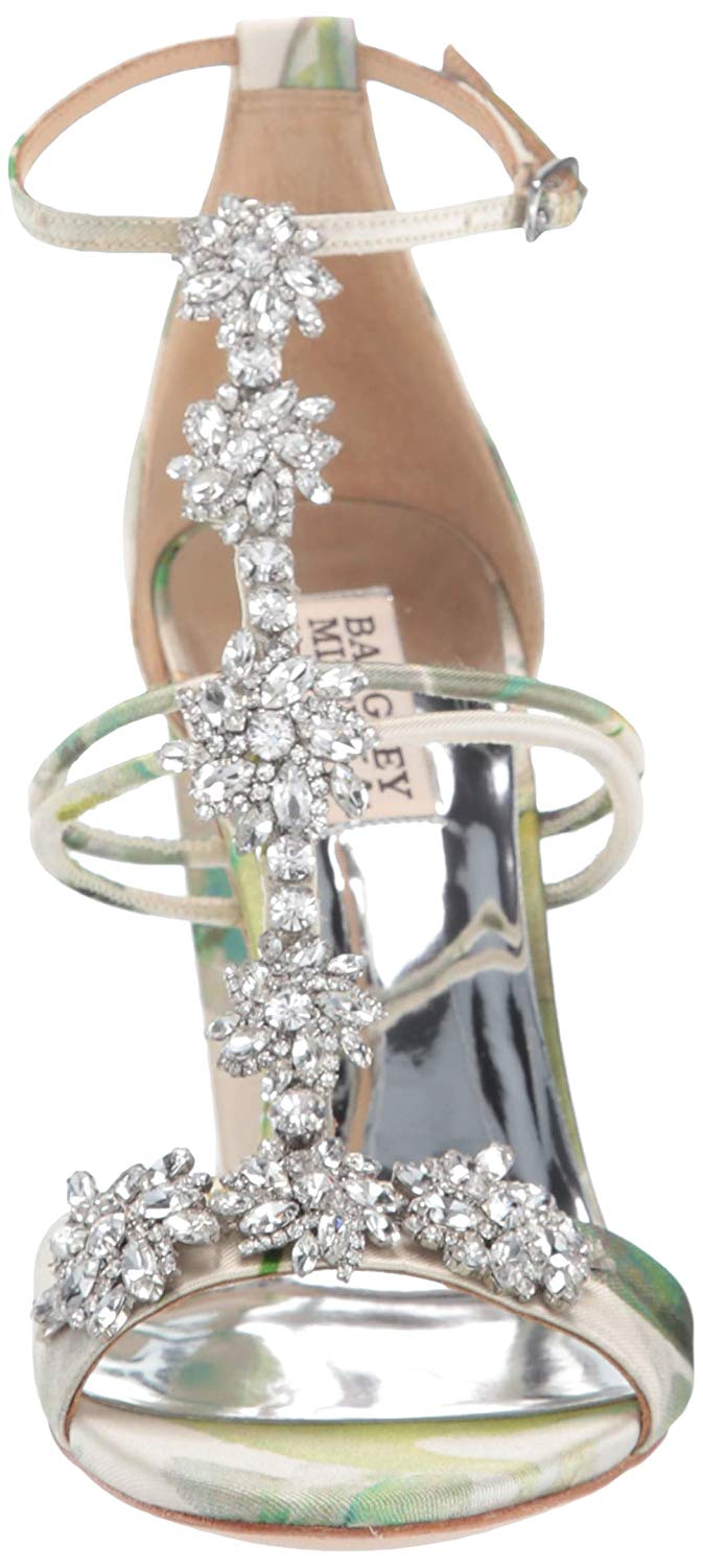badgley mischka laney satin & crystal sandals