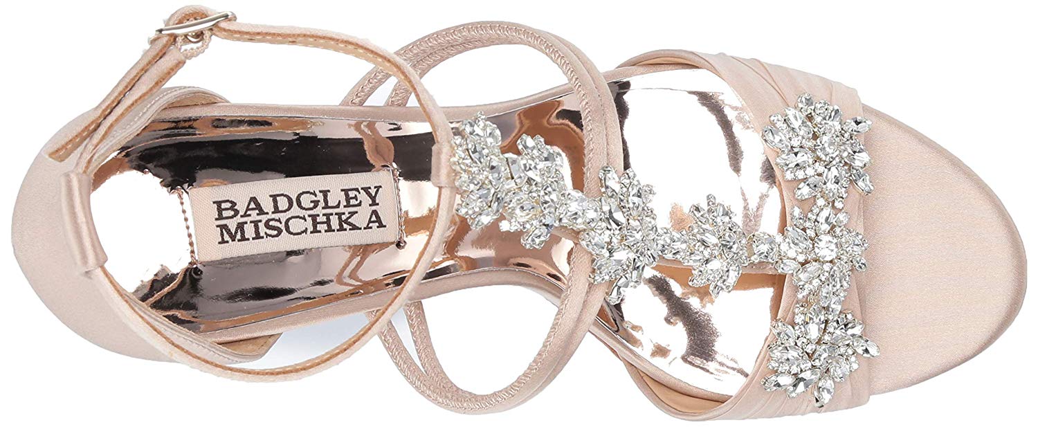 badgley mischka laney satin & crystal sandals