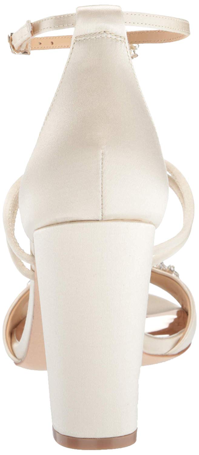 badgley mischka ivory satin shoes