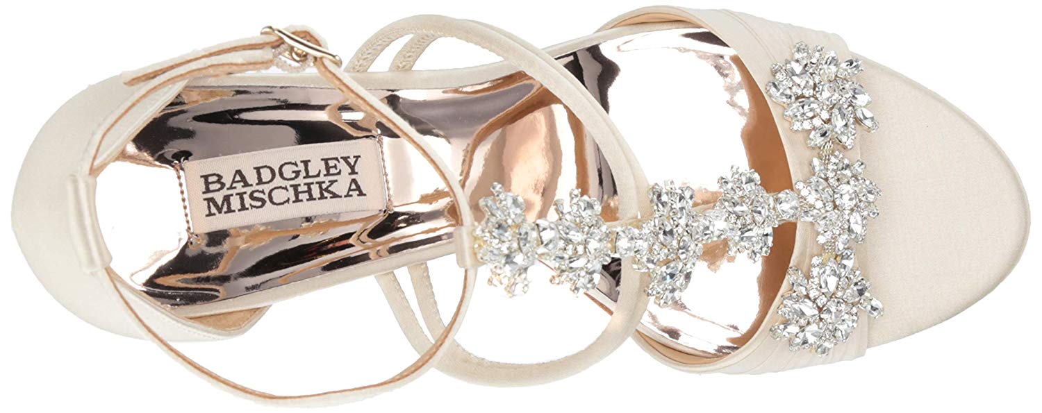 badgley mischka ivory satin