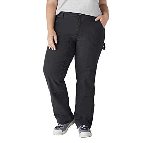 Dickies Size Women's Plus Double Front Denim Carpenter, Rinsed Black ...