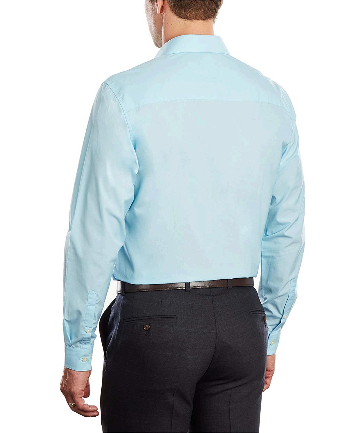 Kenneth Cole Unlisted Men's Dress Shirt Slim Fit Solid , Slim, Aqua ...