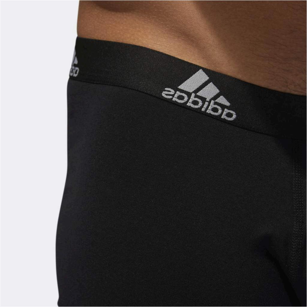 adidas Men's Stretch Cotton Boxer Briefs Underwear, Black, Size XX