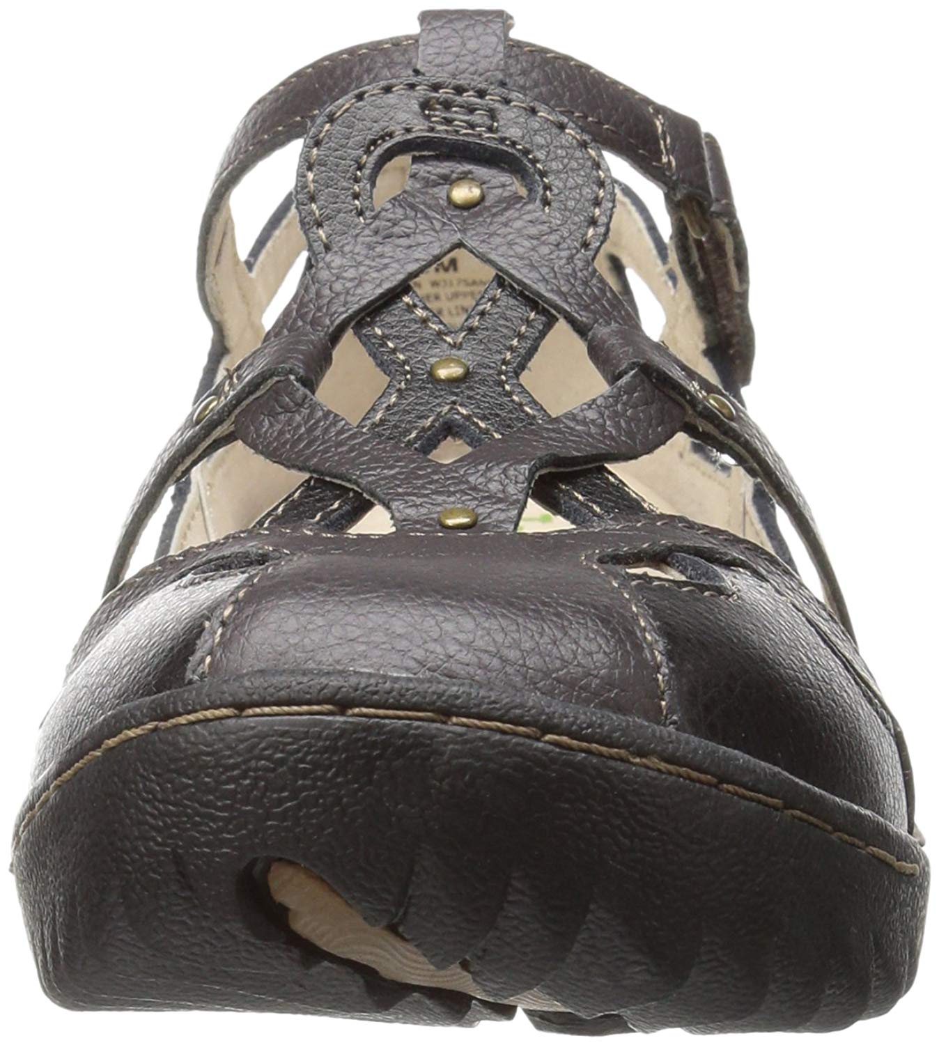 Jambu Womens Spain Closed Toe Ankle Strap Slingback Flats, Black Earth