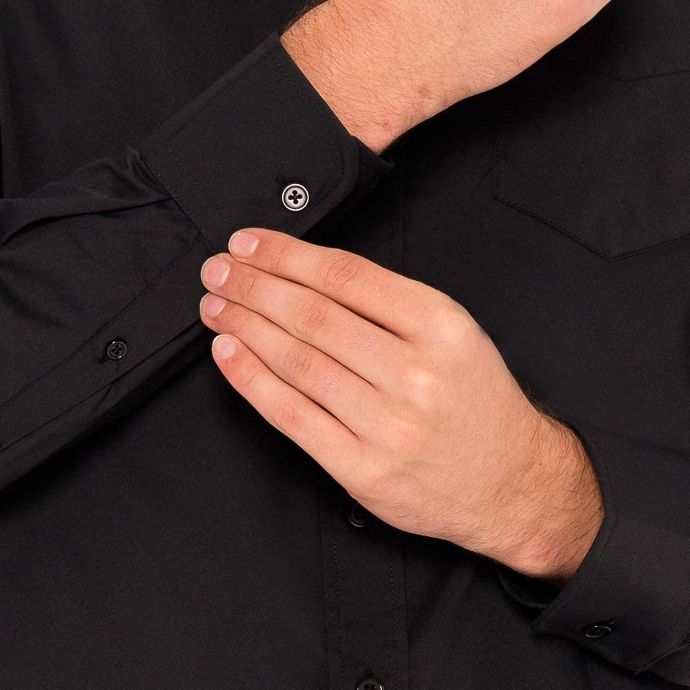 black untucked dress shirt